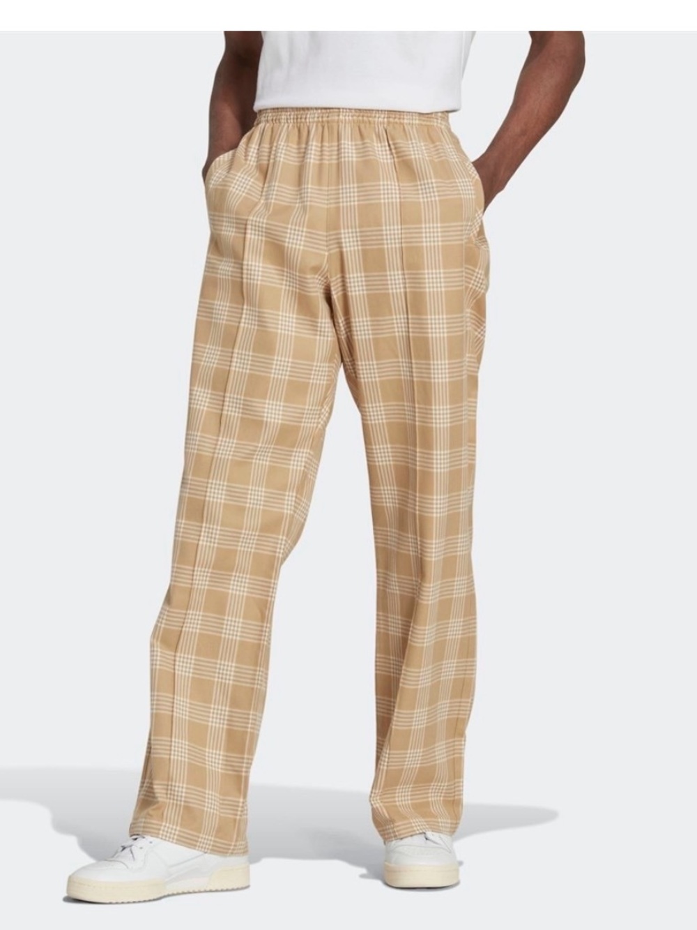 adidas anniversary tracksuit Beige Plaid gender neutral pants size large